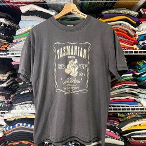 Vintage Tasmanian devil whisky themed t shirt black medium